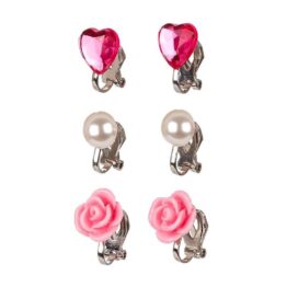 Lot De 3 Boucles D'Oreilles Clip - Hila Rose