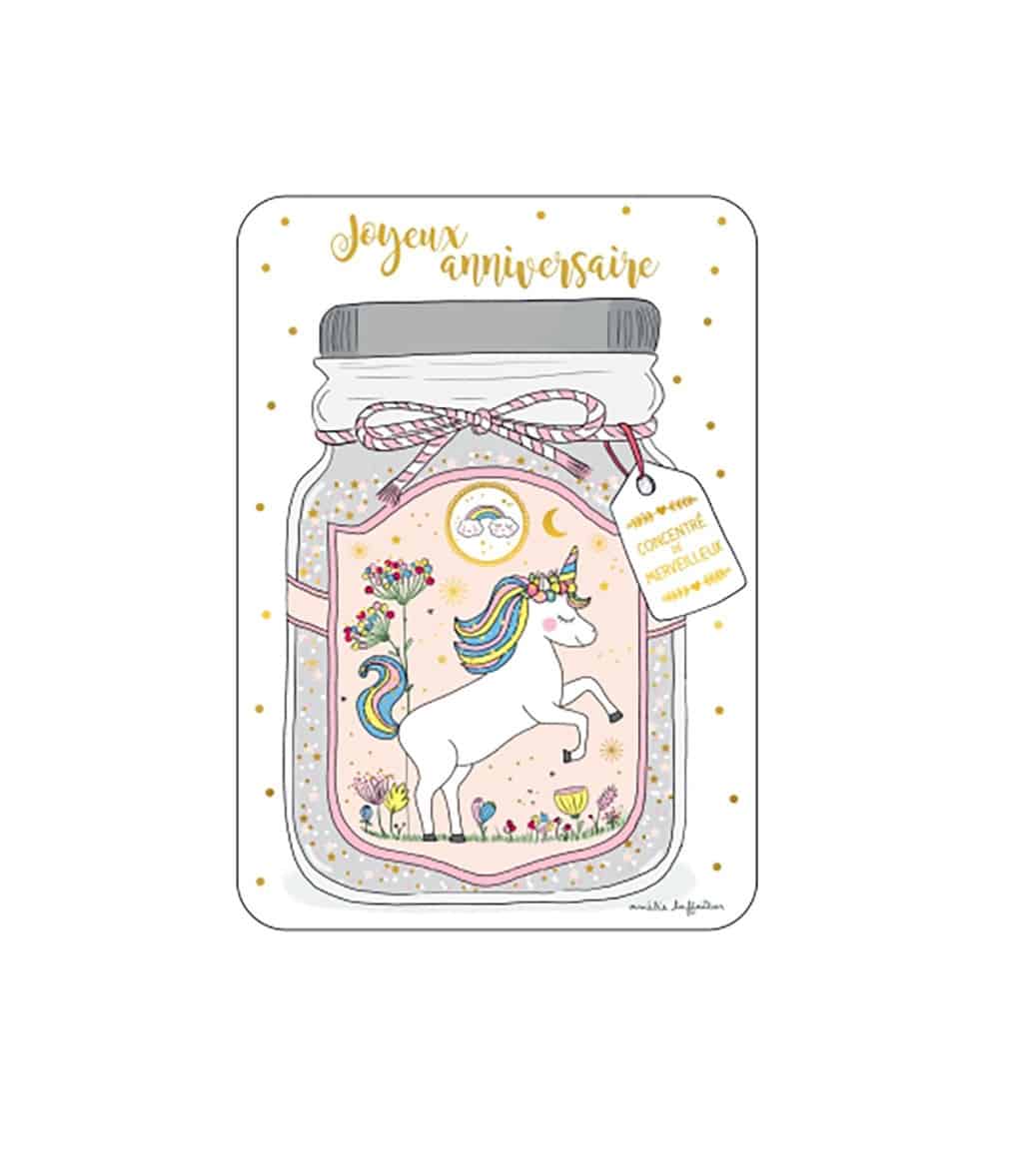 Carte Joyeux Anniversaire Licorne Dans Bocal Little Marmaille Carte Joyeux Anniversaire Licorne Dans Bocal Little Marmaille