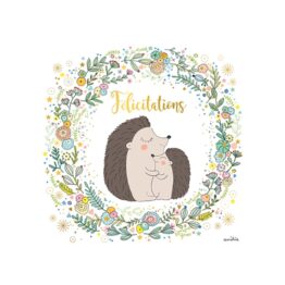 Carte Carré - Félicitations - Hérissons