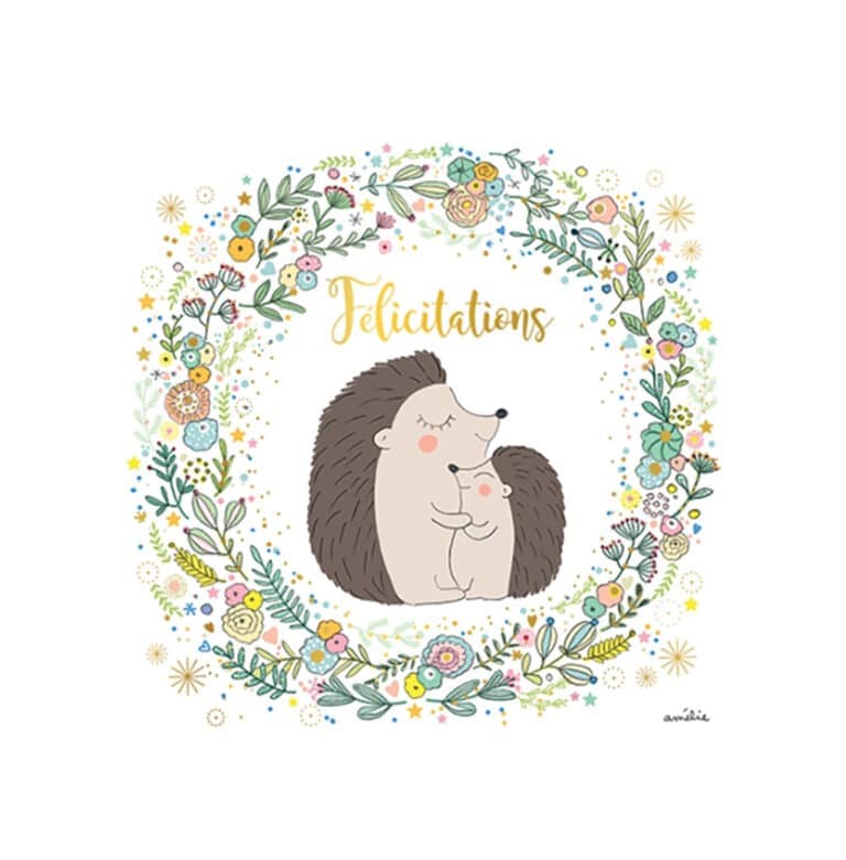 cartesdart_carte-postale-carrée-félicitations-hérissons