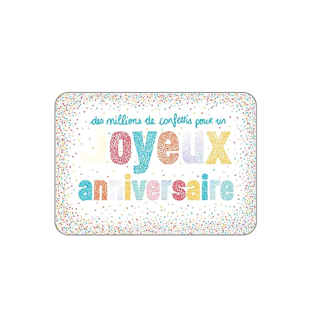 Carte Joyeux Anniversaire Millions De Confettis Little Marmaille