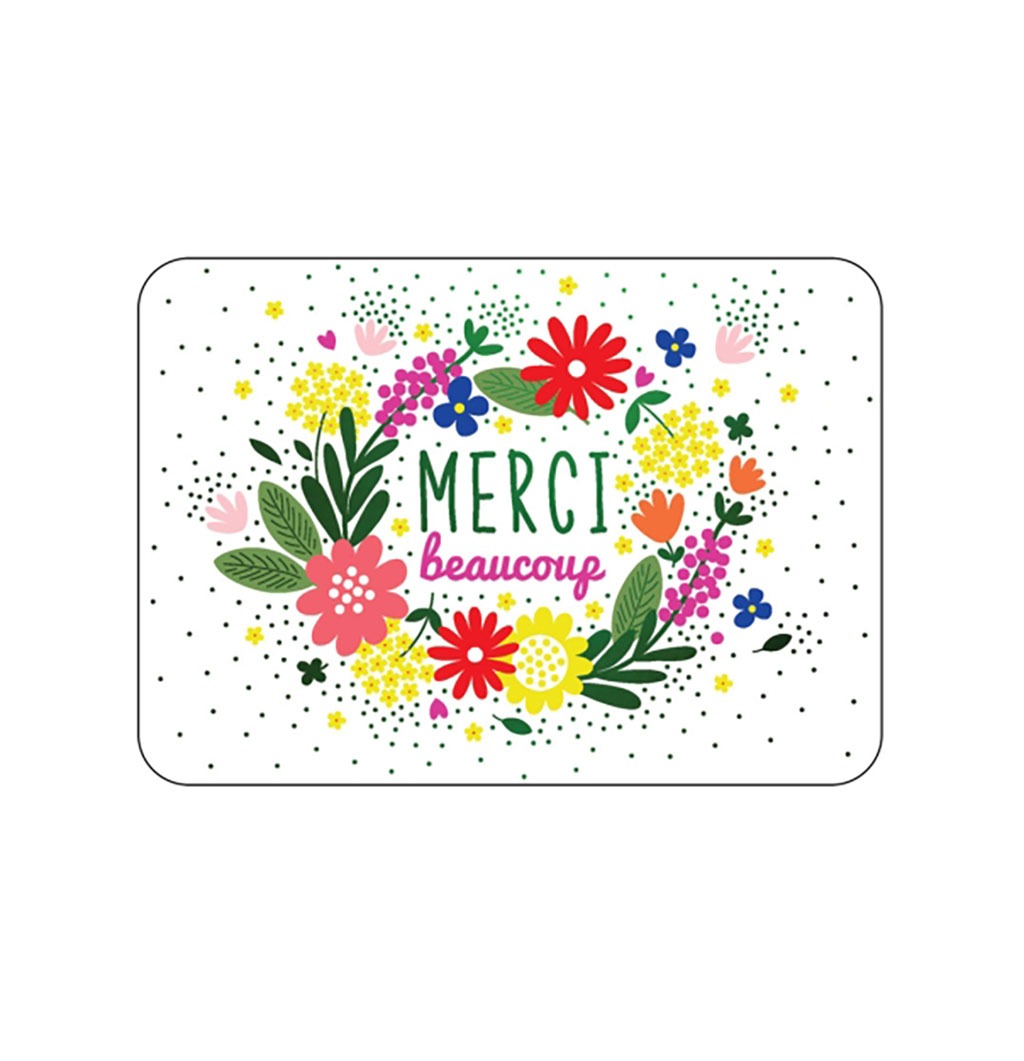 Carte - Merci Beaucoup - Fleurs - Little marmaille