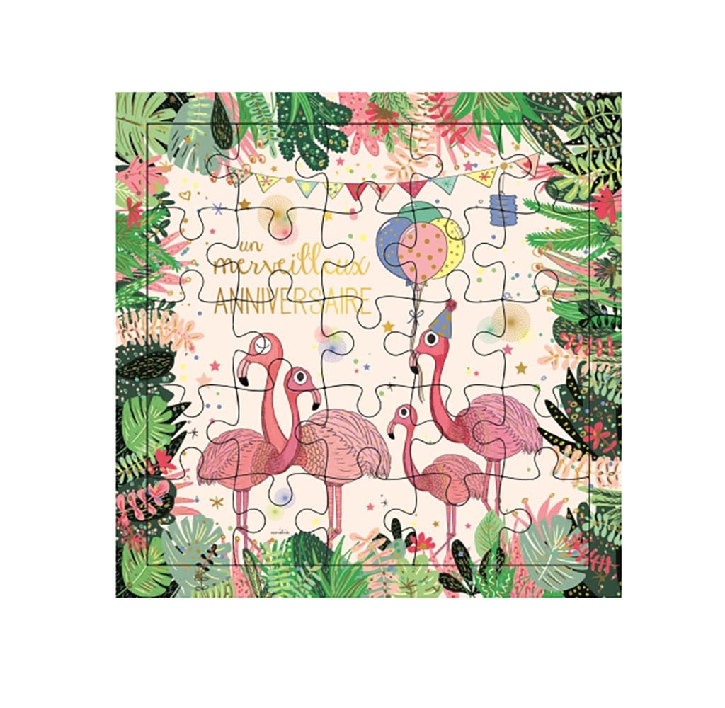 Carte Puzzle Un Merveilleux Anniversaire Flamants Roses Little Marmaille Carte Puzzle Un Merveilleux Anniversaire Flamants Roses Little Marmaille