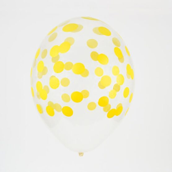 5 Ballons - Confettis Jaunes