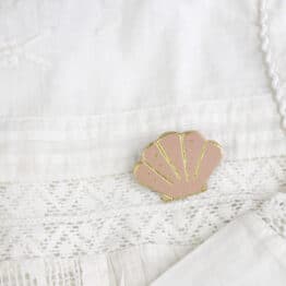 Broche En Cuir - Coquillage - Sugar