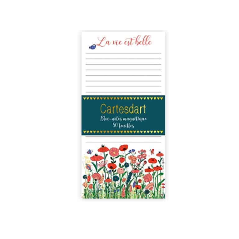 cartesdart_bloc-notes-magnétique-coquelicots