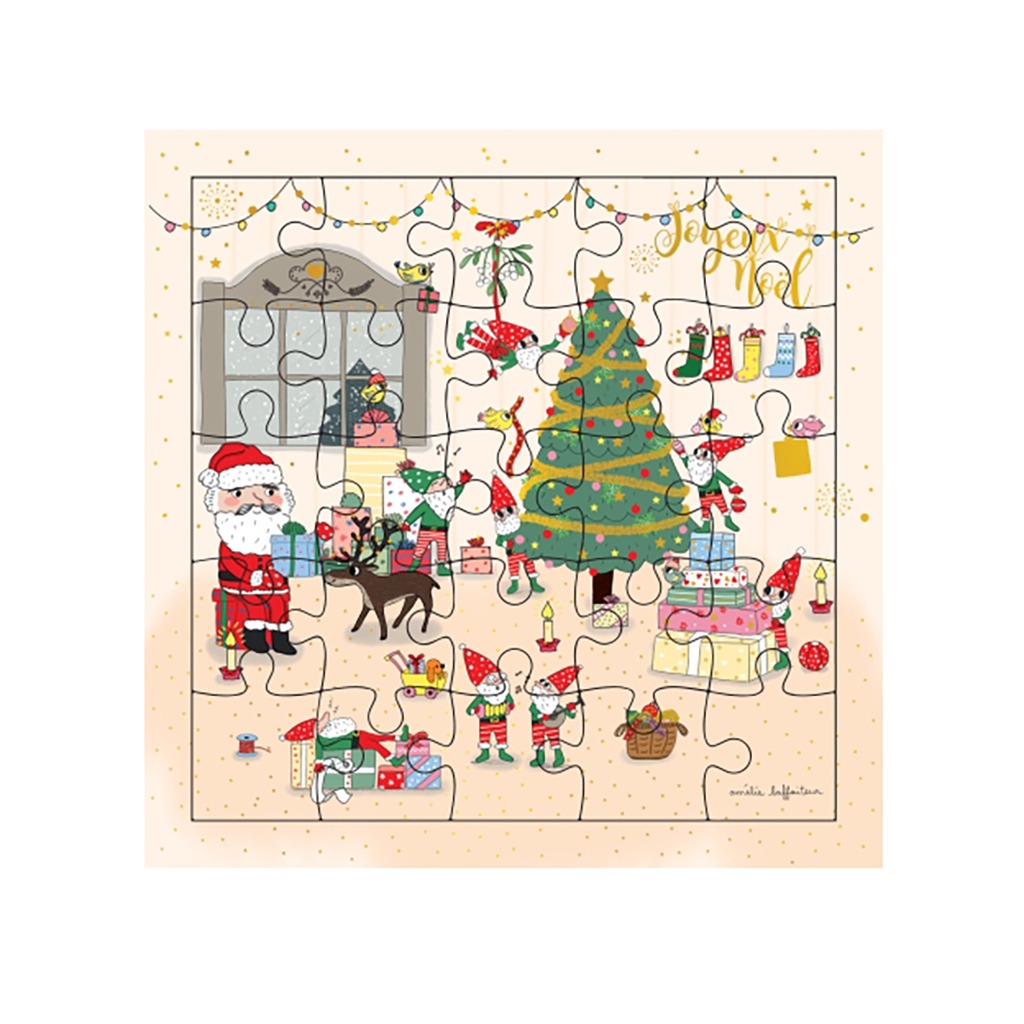 Carte Puzzle - Joyeux Noël Lutins - Little marmaille