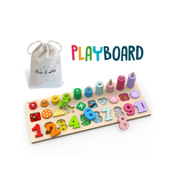 Jeu D'Eveil Montessori En Bois - Playboard - Max Et Léa