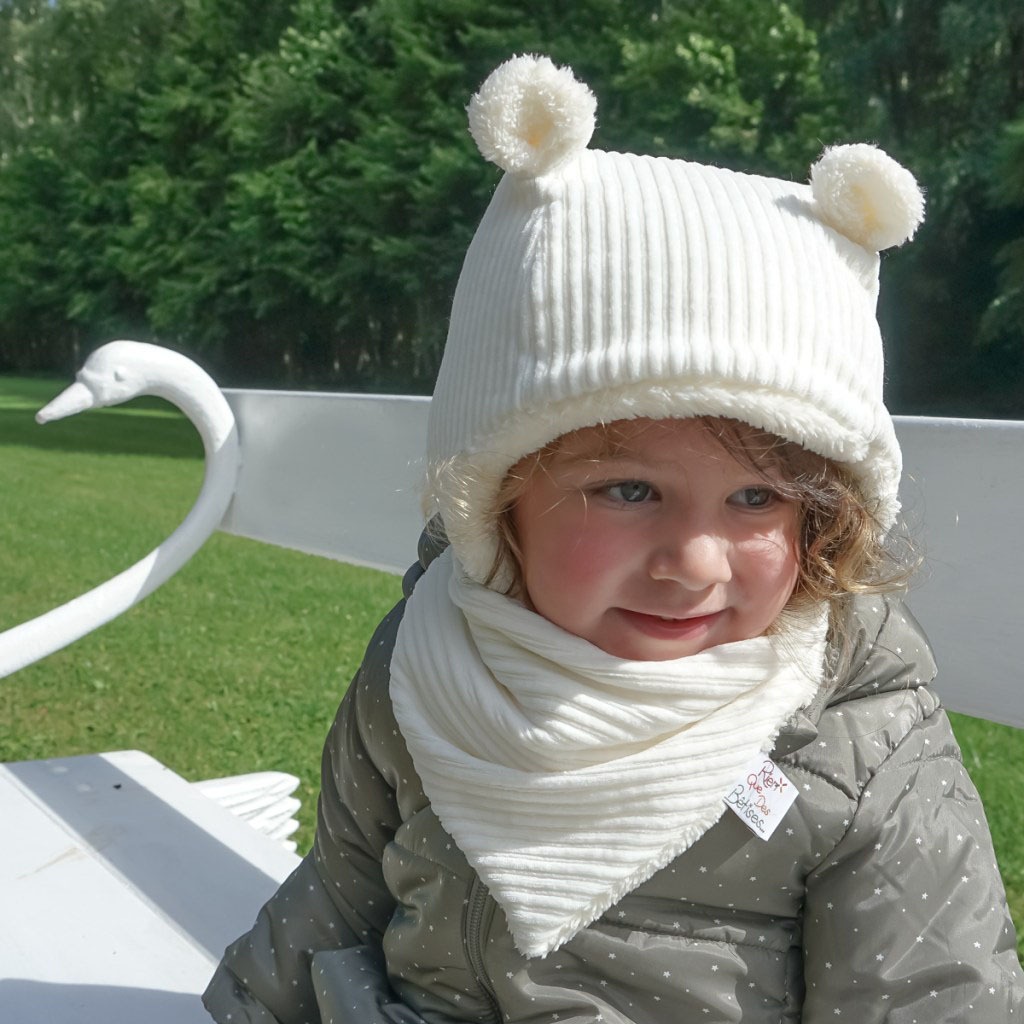 Bonnet Enfant bébé avec polaire et oreilles de lapin