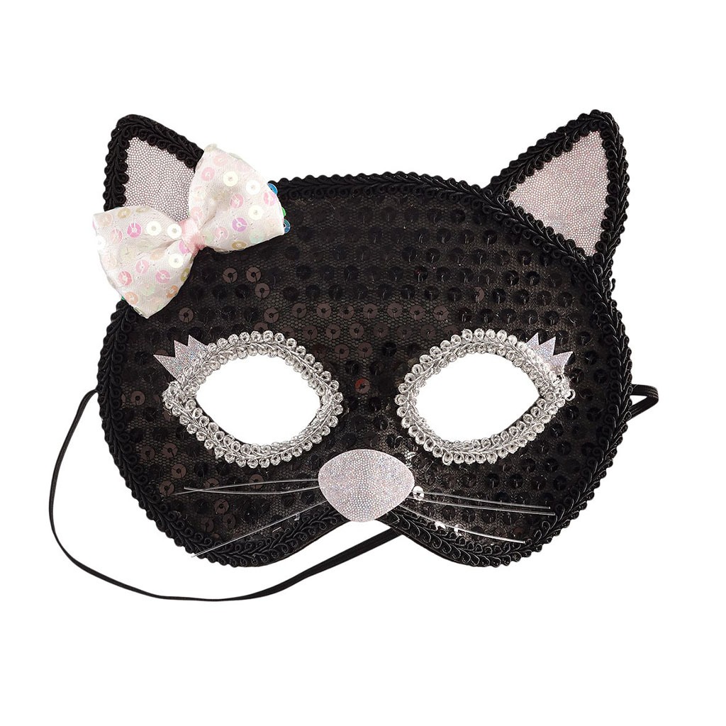 Masque Chat - Noir Et Argent - Little marmaille