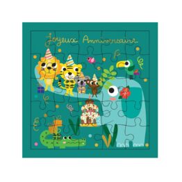 Carte Puzzle - Joyeux Anniversaire - Animaux jungle