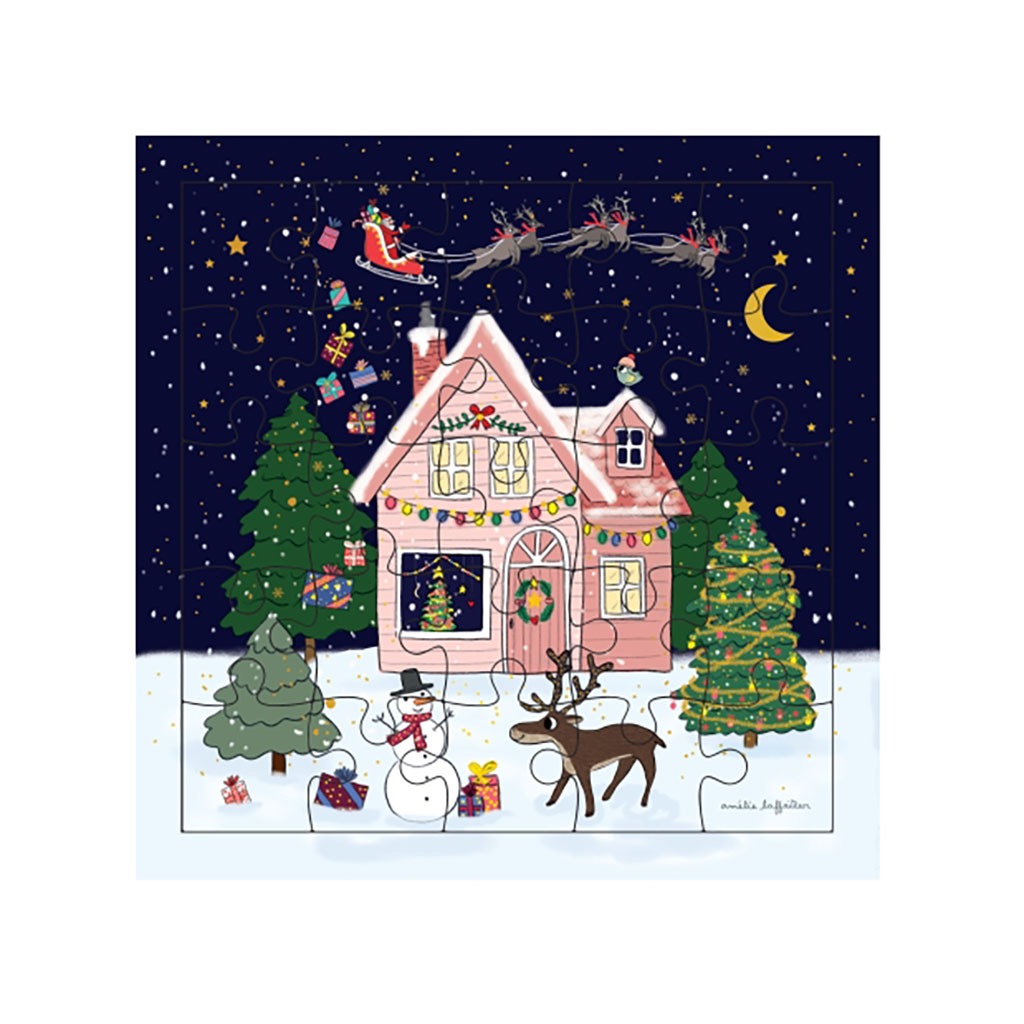 Carte Puzzle - Joyeux Noël Lutins - Little marmaille