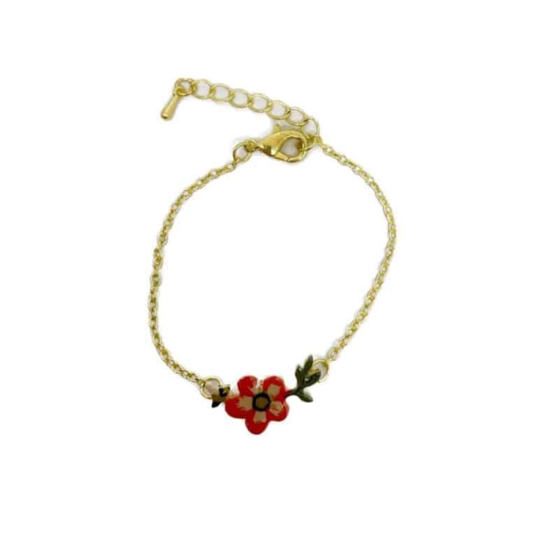 bracelet émail fleur