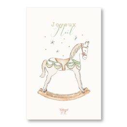 Carte -  Joyeux Noël - Cheval à Bascule