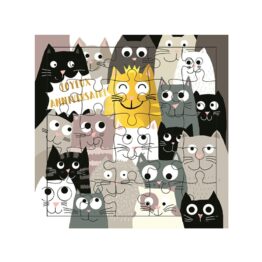 Carte Puzzle - Joyeux Anniversaire - Groupe De Chats