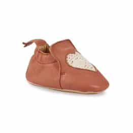 Chaussons Blublu Coeur Dentelle - Terracotta