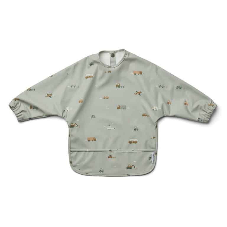 liewood_bavoir-a-manches-longues-vehicules-bleu-ciel