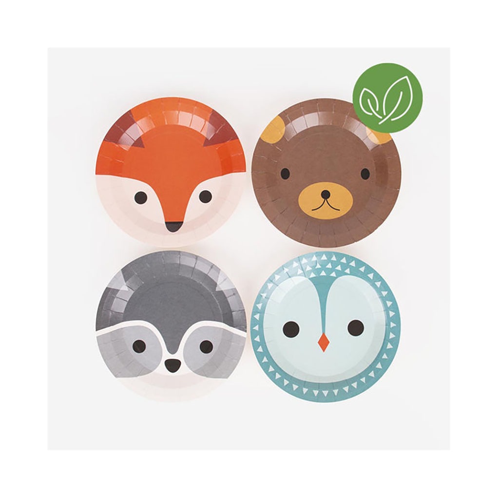 6 Assiettes Animaux de la Forêt - Recyclable pour l'anniversaire de votre  enfant - Annikids