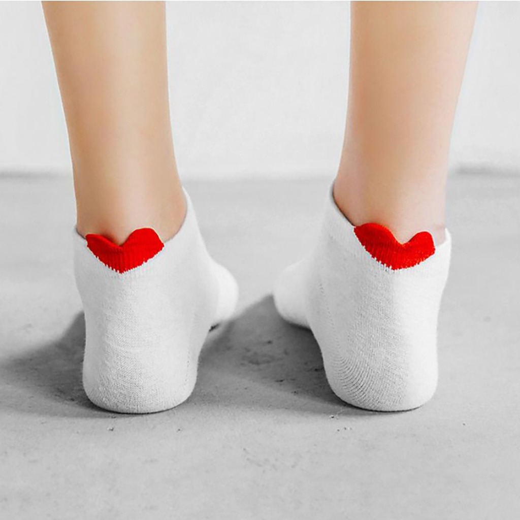 Chaussettes Blanches Coeur Talon Tite Chaussettes