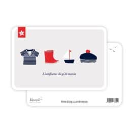 carte l'uniforme du petit marin