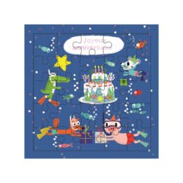 Carte Puzzle - Joyeux Anniversaire - Animaux Dans La Mer