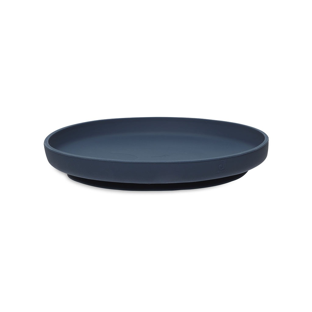 assiette bleu marine en silicone jollein