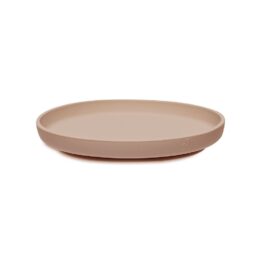assiette rose en silicone jollein