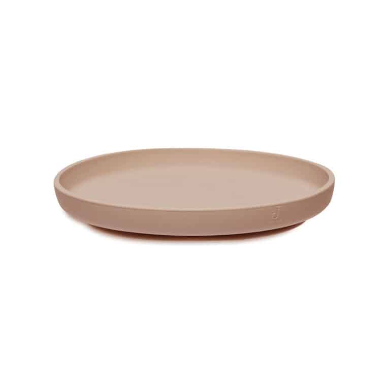 assiette rose en silicone jollein