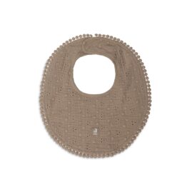 bavoir rond brodé couleur biscuit jollein