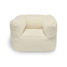 fauteuil pouf enfant teddy blanc crème