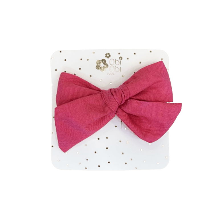 Barrette noeud rétro rose obi obi