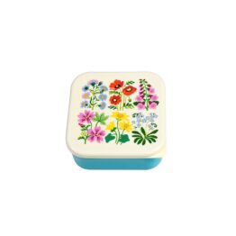 Un lot de trois boîtes à repas fleurs