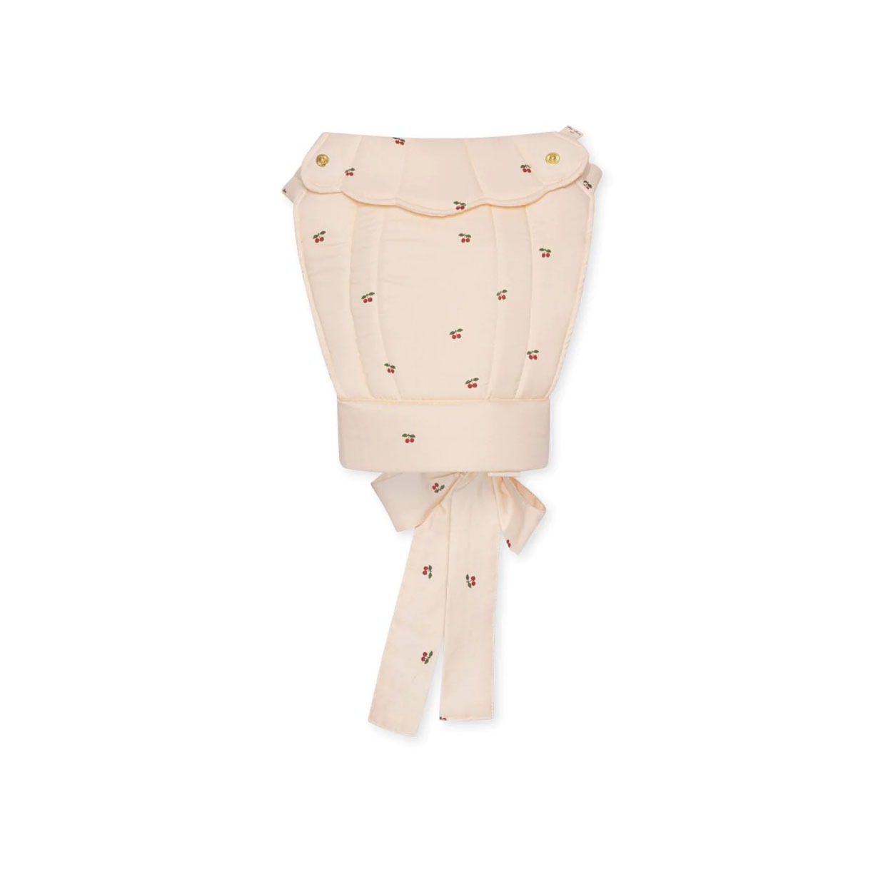 Un porte poupée avec des motifs cerises de la marque konges