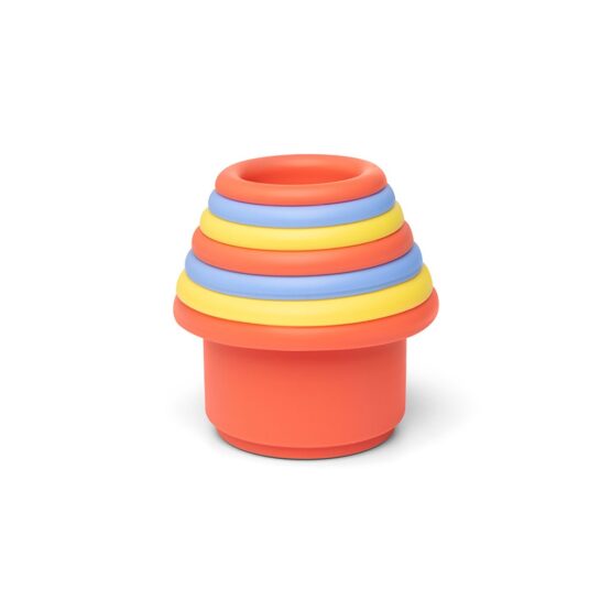 Gobelets A Empiler En Silicone - Jaune, Rose Et Bleu