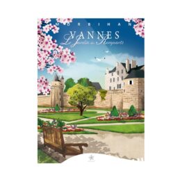 affiche le jardin des remparts de Vanne vue de face sur fond blanc