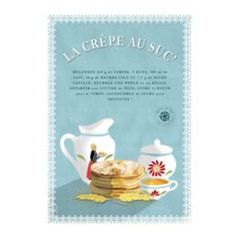 carte crêpe au sucre, vue de face sur fond blanc