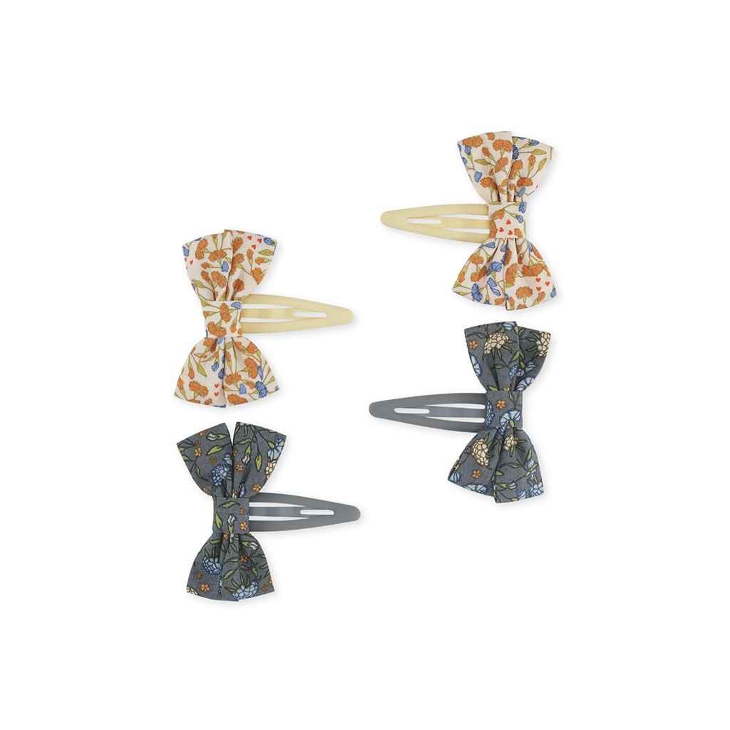 Lot de 4 barrettes noeuds avec des fleurs