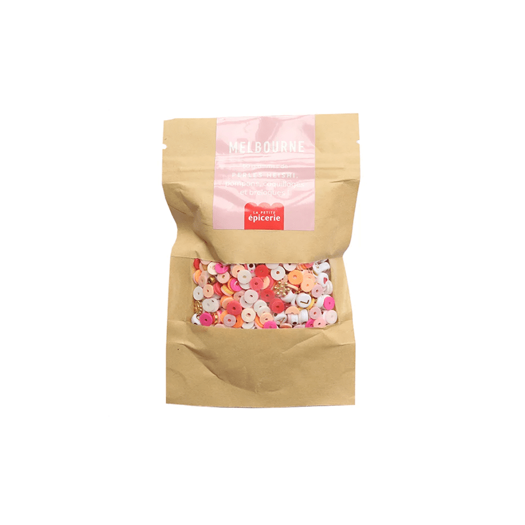 Un sachet de mélange de perles heishi et de breloques