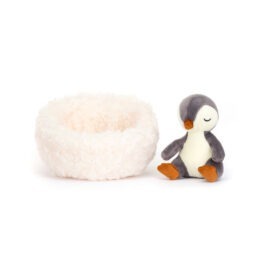 mini doudou pingouin et son nid