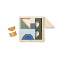 puzzle géométrique en bois de la marque liewood