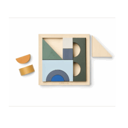 puzzle géométrique en bois de la marque liewood