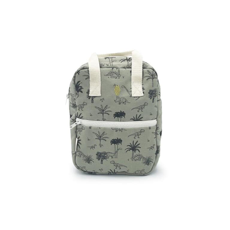 Un sac à dos vert dinosaures
