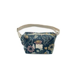 Un sac banane bleu à fleurs