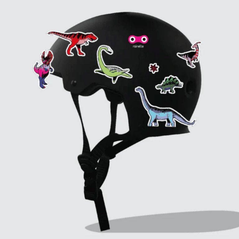 stickers réfléchissants dino rainette photo sur casque