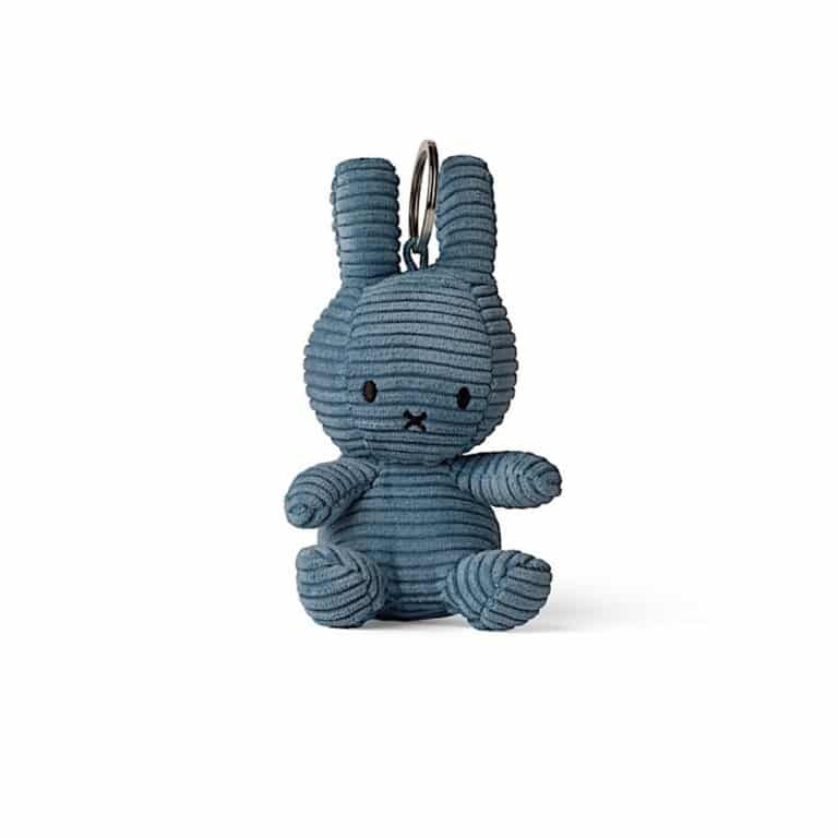 porte clés en velours côtelé miffy bleu