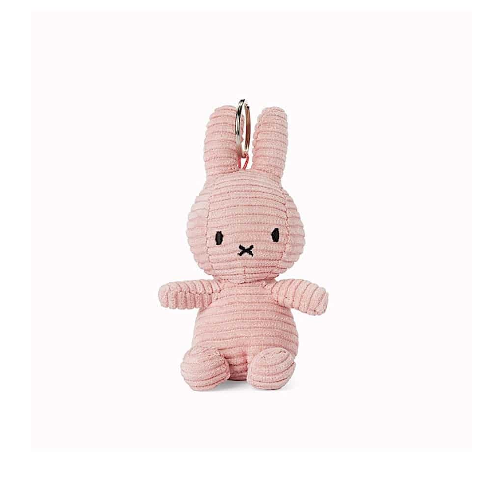 porte clé miffy en velours côtelé rose