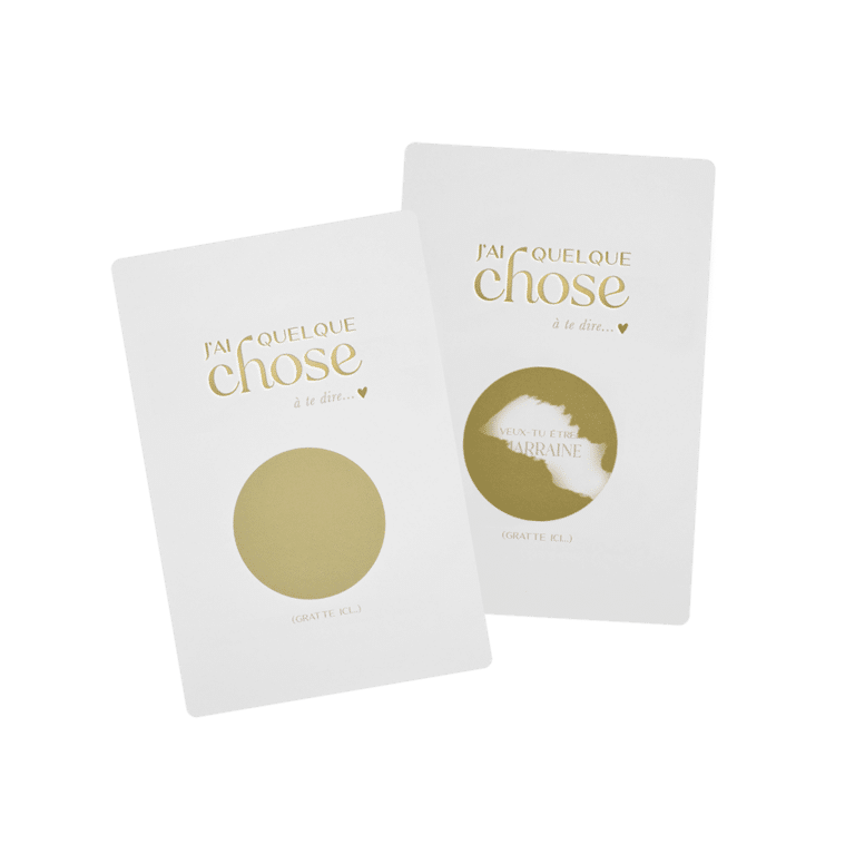 carte annonce à gratter marraine zakuw sur fond blanc