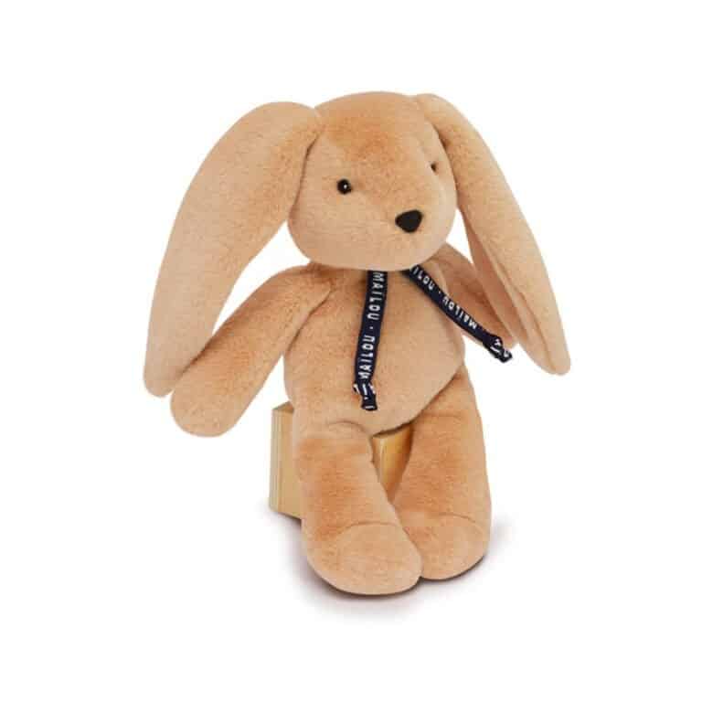doudou lapin dorlotin beige en appui