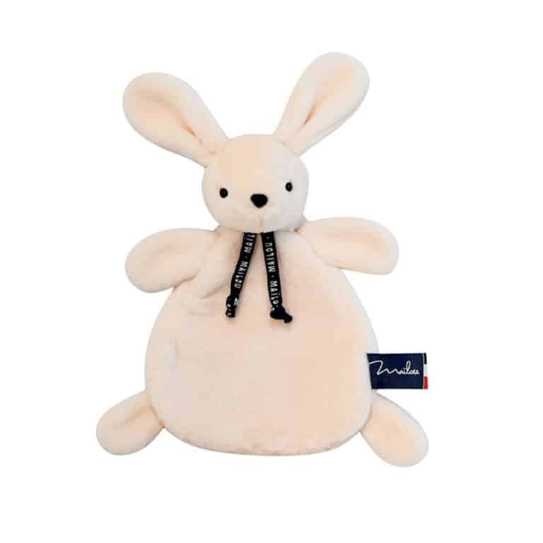 doudou lapin dorlotin ivoire sur fond blanc