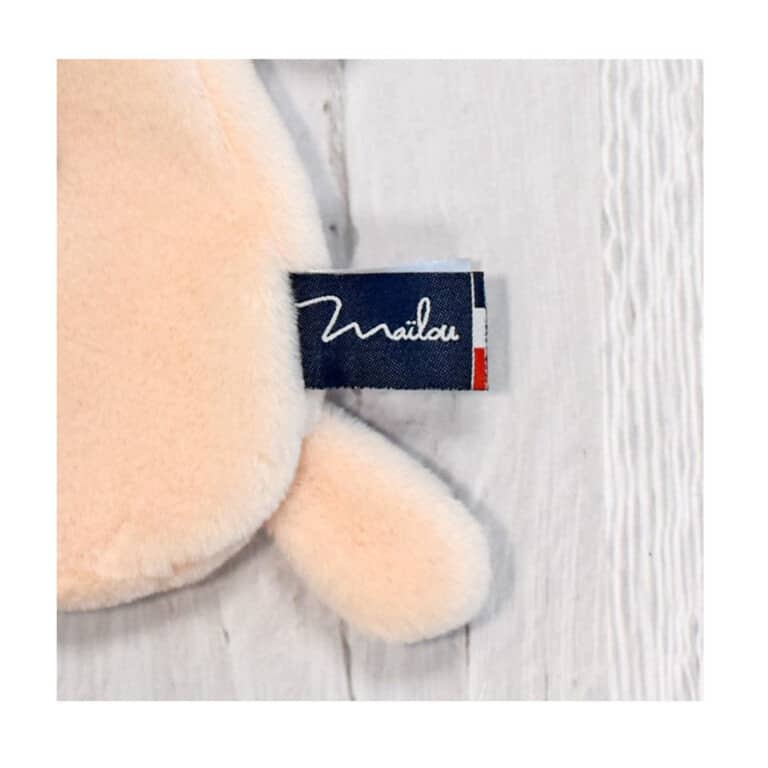 doudou lapin dorlotin ivoire étiquette mailou tricolore